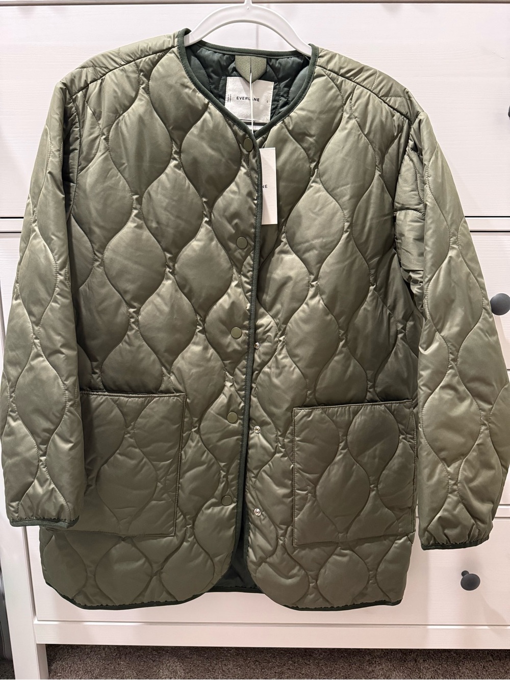 Everlane The Quilted Liner Jacket Olive/Kalamata S NWT